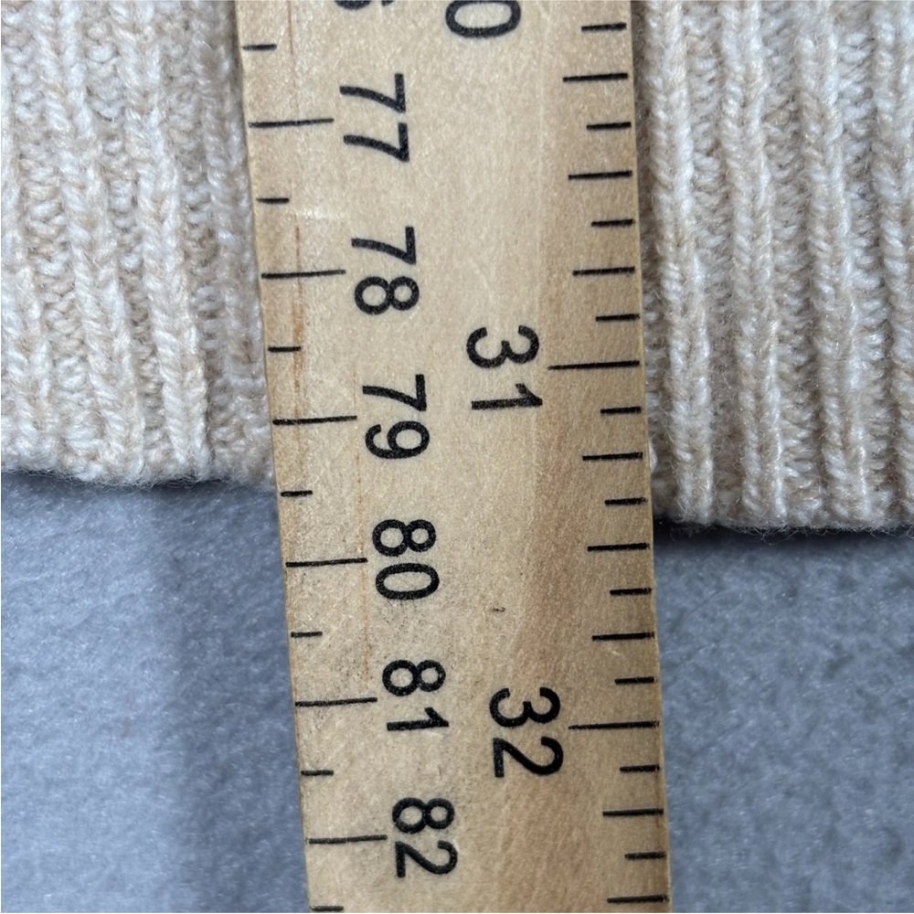 Anthropologie Sweater Dress Women’s Large Beige Wool Blend Short Sleeve - Picture 3 of 9